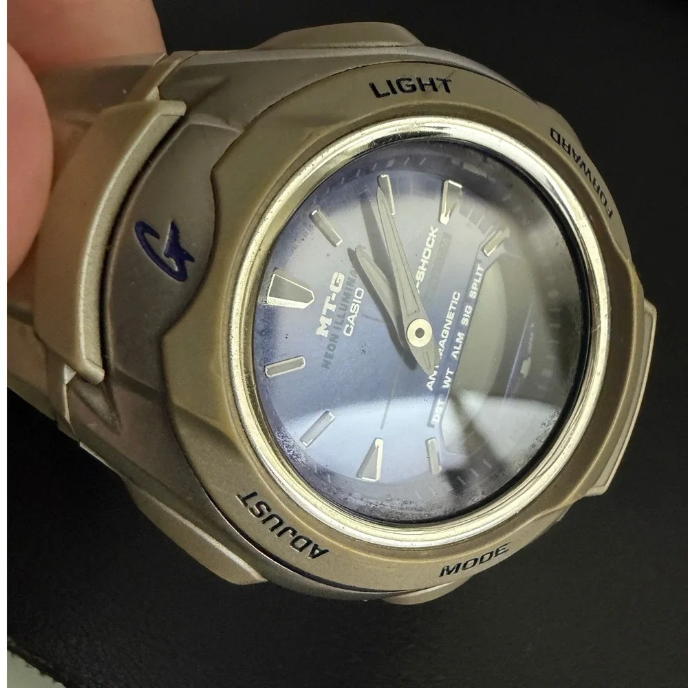 Casio G Shock MTG520 Watch Silver Blue FOR PARTS
